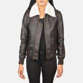 Ulbet Brown Leather Bomber Jacket